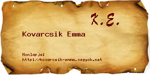 Kovarcsik Emma névjegykártya